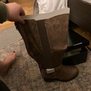 Torrid taupe wide boots - never worn